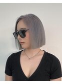 ホワイトシルバー10代20代30代ボブハイトーンカラーシルバー