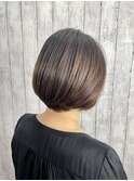 【白髪ぼかし】【ハイライト】【ヘアマニキュア】ショートボブ