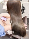 ★髪質改善ブリーチなしミルクティーベージュ小顔顔周りレイヤー
