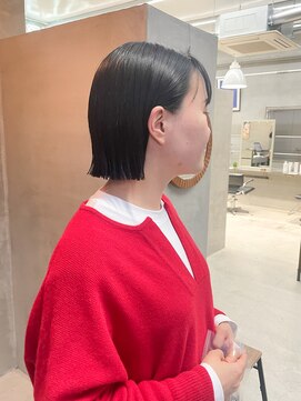 テトヘアー(teto hair) 切りっぱなしボブ、ぷつっとボブ、パッツン前髪、ミニボブ