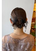 tight hair arrange × ribbon