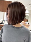 30代40代50代ショートショートボブくびれハイライト白髪ぼかし