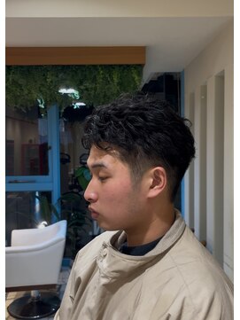 シアン 栄店(CYAN.) 簡単スタイリングメンズショートパーマ