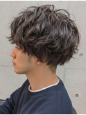 メンズ ツーブロック×マッシュ×フェザーパーマ