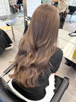 サンク 原宿 表参道(cinq) 原宿ミルクティーレイヤーカットベージュカラーケアブリーチ前髪