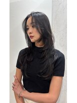 アンドリルム 梅田(&Lillme)&nbsp;ロングレイヤー/かき上げ前髪/梅田/ワンカール/20代30代