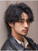 新橋メンズパーマツイストスパイラルパーマ波巻きニュアンス