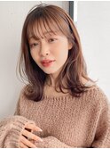 外ハネボブハッシュカットくせ毛風カール愛され結べるボブ