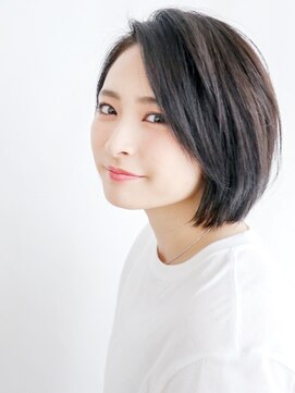 ムルチュラ(muruchura) 黒髪でもかわいいアッシュカラーボブディ縮毛矯正１　田原佐知子
