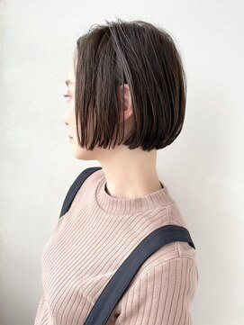 トータルビューティーハウス フラップ ミチ 野田店(total beauty house flap MICHI) 【flap MICHI島田和也】ぱつっと耳かけボブ