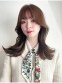 オリーブブラウン_アースカラーくびれヘアツートン_ba373031
