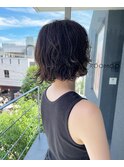 ボブパーマ/黒髪パーマ/ショートボブ