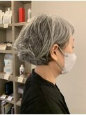 ふんわりボリュームグレイヘアパーマ【恵比寿KIMIDORI】