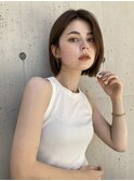 ヘイリーボブ 切りっぱなしボブ 肩ラインボブ 縮毛矯正 20代30