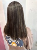 透明感!艶髪アッシュハイライト@ロングヘアスタイル