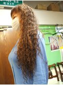 スパイラルパーマ、ロング、