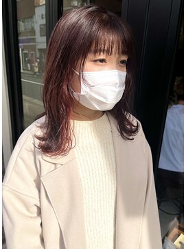 ヘアー アイス ルーチェ(HAIR ICI LUCE) イヤリングカラー　暖色カラー　ピンクブラウン　担当中西