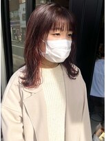 ヘアー アイス ルーチェ(HAIR ICI LUCE) イヤリングカラー 暖色カラー ピンクブラウン 担当中西