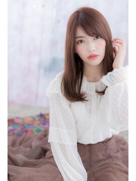 ミック 日暮里店(miq) 大人ガーリーミルクティピンクツヤ髪ストレートa1