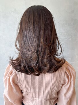 アイティーバイアルバム 下北沢店(IT by ALBUM) ブラウンレイヤー_外ハネボブセクションカラー_ba378901