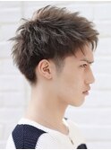 ビジネスショートツーブロックフェードスパイキーショート短髪