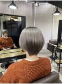 切りっぱなしボブ エアリーロング 美髪ピンクブラウン