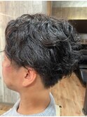 メンズカット 黒髪短髪  毛流れニュアンスパーマ/ビジネス