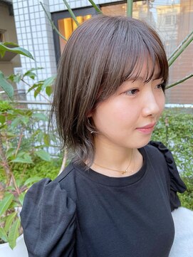 エイゾー(EIZO) 【ブリーチなし】グレージュカラー/ボブレイヤー/くびれボブ