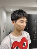 スパイキーショートソフトツーブロックビジネスメンズ大人ヘア