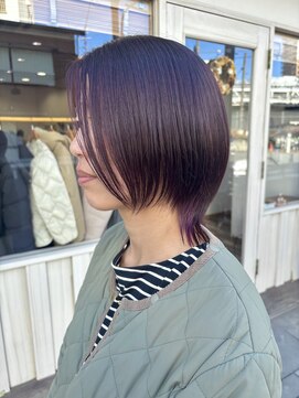 ジェムヘアスタジオ 湘南平塚南口店(Gem Hair Studio) ショートウルフ×ピンクパープル【Gem 神原】