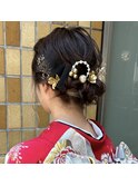 成人式ヘア　シニョン