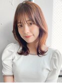 ミニウルフ デジタルパーマ サイドバング 小顔 レイヤー