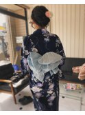 ヘアセット、浴衣