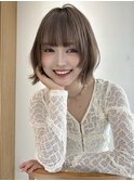 ブリーチなしカラー伸ばしかけヘア簡単スタイリング小顔ヘア