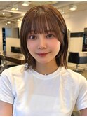 シースルミニマルボブショート顔まわり外ハネ切りっぱなし
