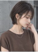 黒髪ショートボブ/ナチュラルレイヤー/前髪あり/軽やかショート