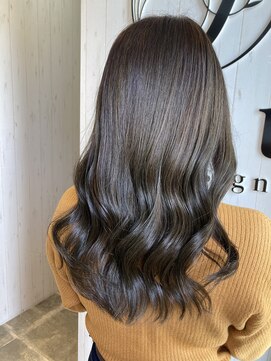 イコウヘアデザイン(icou hair design) オリーブグレージュ×艶ロング
