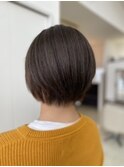 ナチュラルショートボブ/アースカラー/30代/40代/50代
