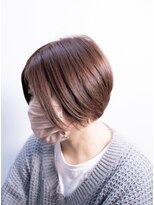 サロン 紫花 &nbsp;前下がりショートボブ×ココアピンク