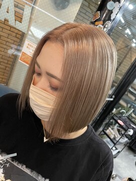 ラフ 難波店(LAFF) #黒髪#ボブルフ#ネビージュ#小顔#ワンレン