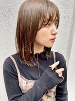 ペールベージュ/外ハネボブ/大人かわいい/セクションカラー[銀座