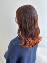ジュエ ヘアー デザイン(Jue hair design)&nbsp;オレンジブラウン×オレンジ裾カラー