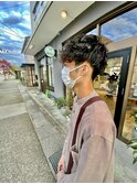 マッシュショートの波巻きウェーブ