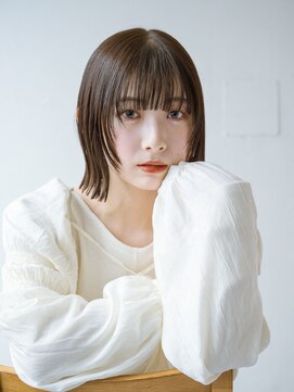 アン グラン(en gran) 大人可愛いナチュラル長めボブ前髪あり【20代30代40代50代◎】