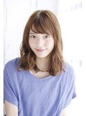 美髪質改善ピンクブラウンエアリーロング切りっぱなしボブ/099
