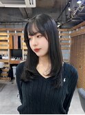 ダブルカラー/大人ボブ/黒髪スタイル/髪質改善/縮毛矯正