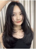#30/黒髪/ボブルフ/ネビージュ/小顔/ワンレン/髪質改善/表参道