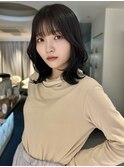 透明感溢れる黒髪ミディアムレイヤー☆