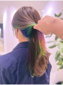 インナーカラー×白髪隠しハイライト 