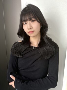 ユーフォリア 渋谷グランデ(Euphoria SHIBUYA GRANDE) ダークラベンダー　暗髪　ぱっつん前髪　顔周り　韓国ヘア